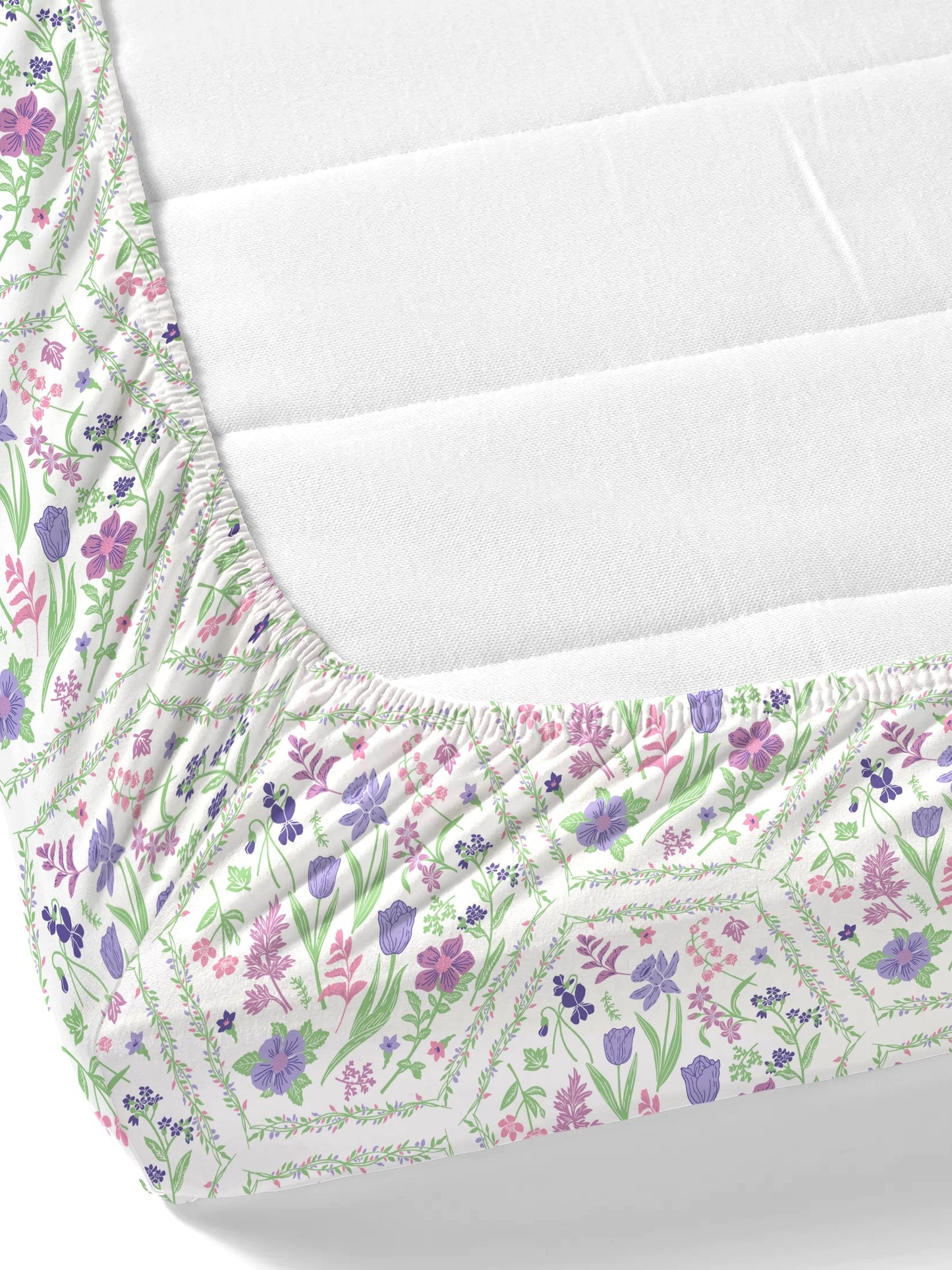 Dreamscape 100% Cotton Floral Bedsheet Set | 140 TC | Purple