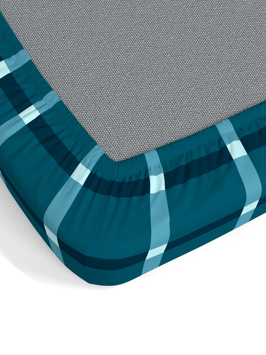 Home Ecstasy 100% Cotton Geometric Bedsheet Set | 140 TC | Teal Blue