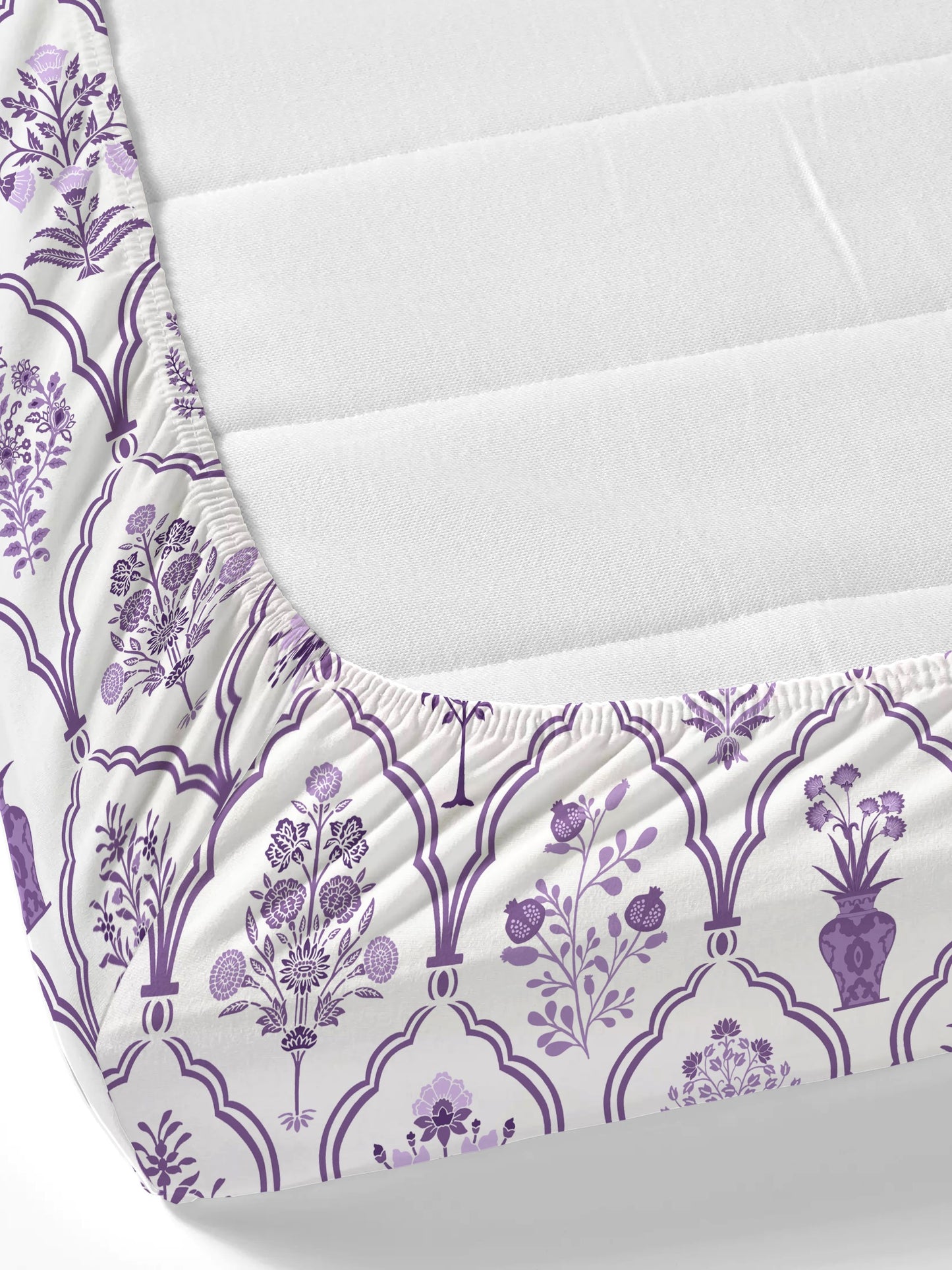 Home Ecstasy 100% Cotton Ethnic Bedsheet Set | 140 TC | Purple