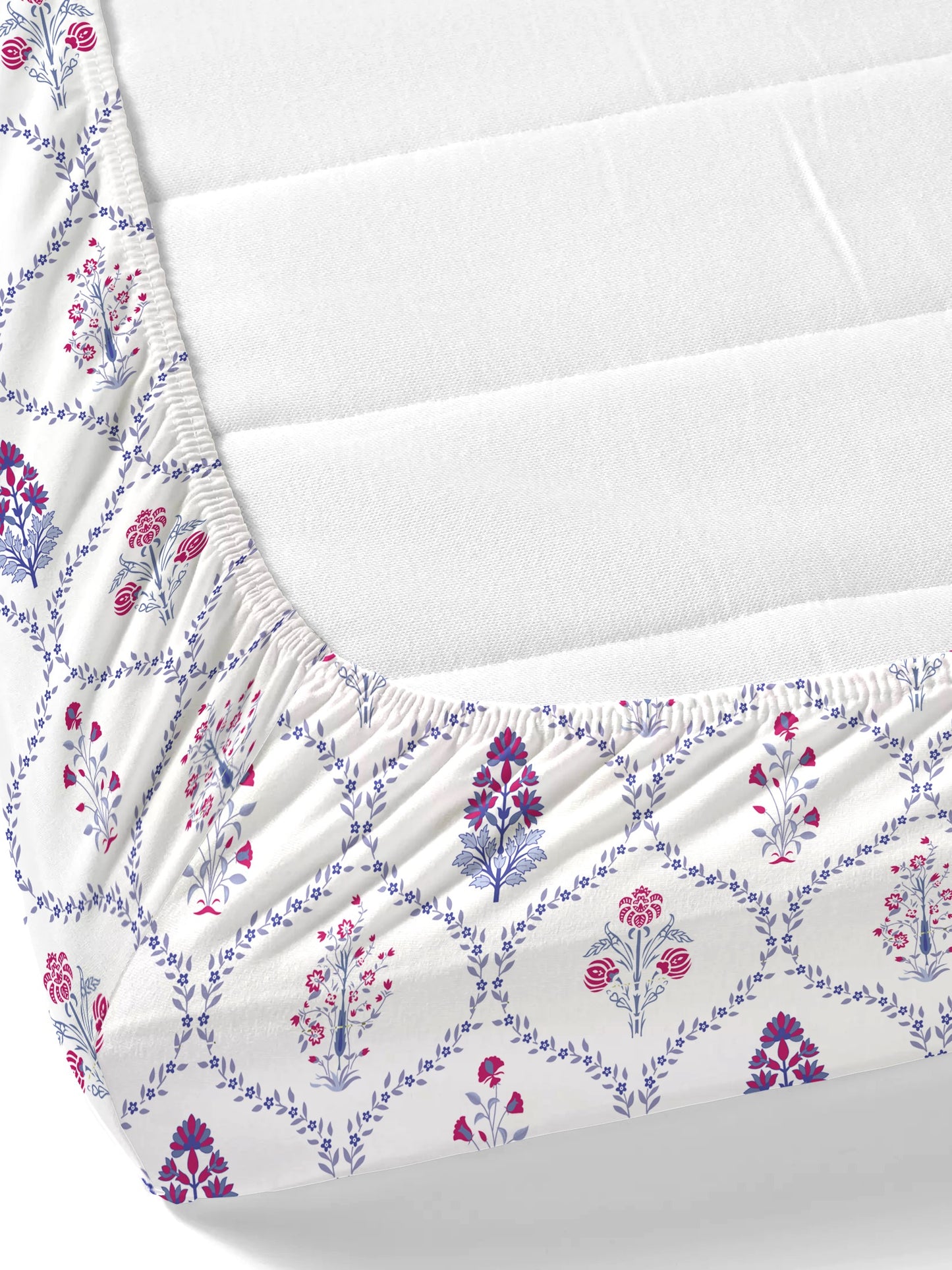 Home Ecstasy 100% Cotton Floral Bedsheet Set | 140 TC | Purple