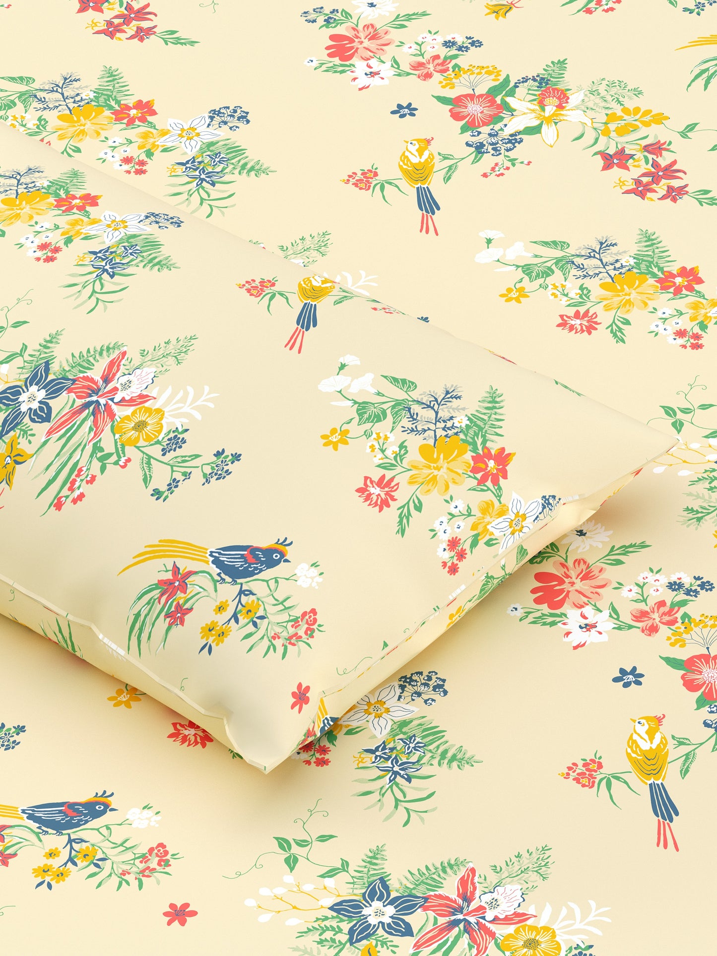 Home Ecstasy 100% Cotton Floral Bedsheet Set | 140 TC | Beige