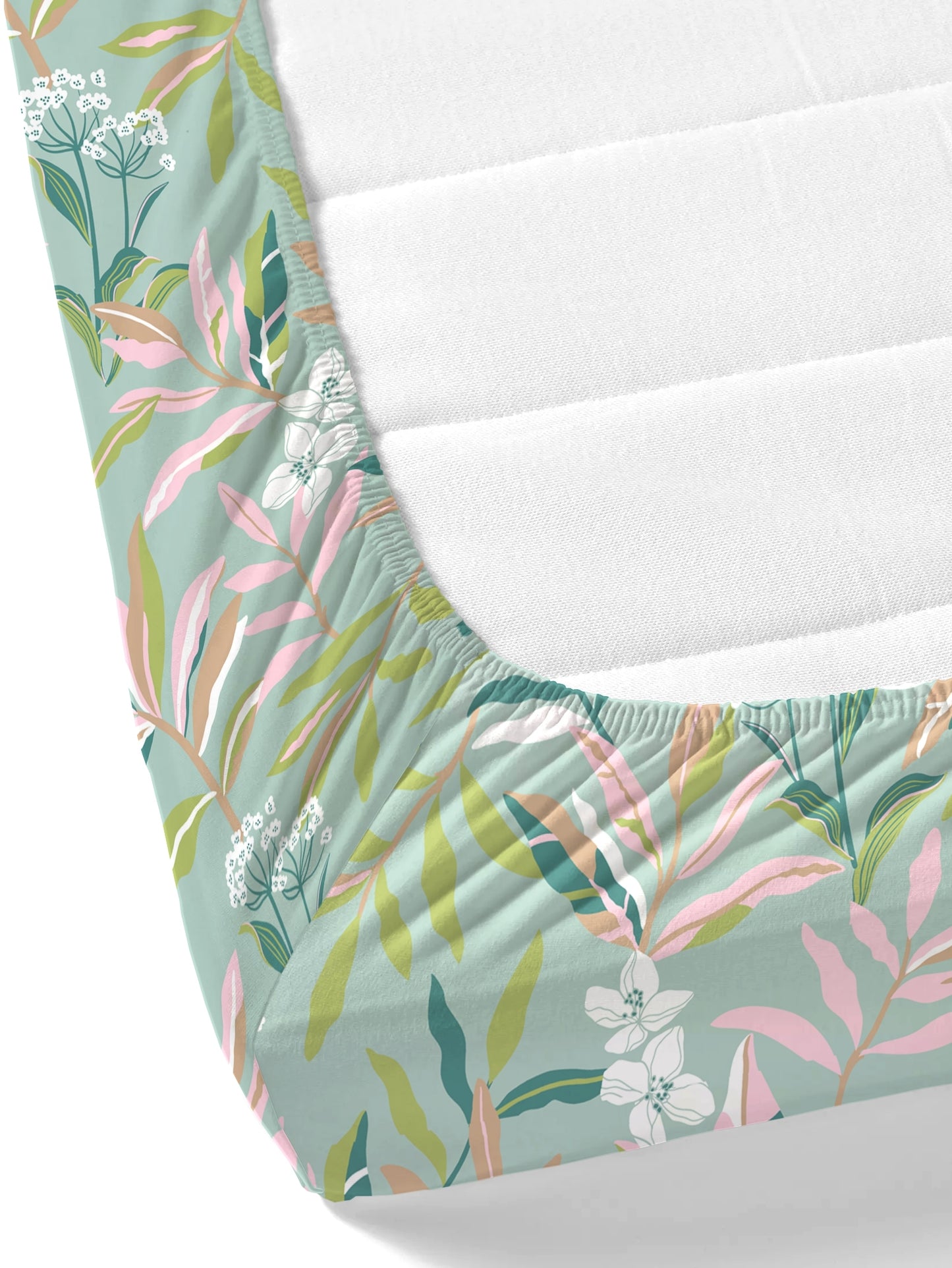 Home Ecstasy 100% Cotton Floral Bedsheet Set | 140 TC | Olive