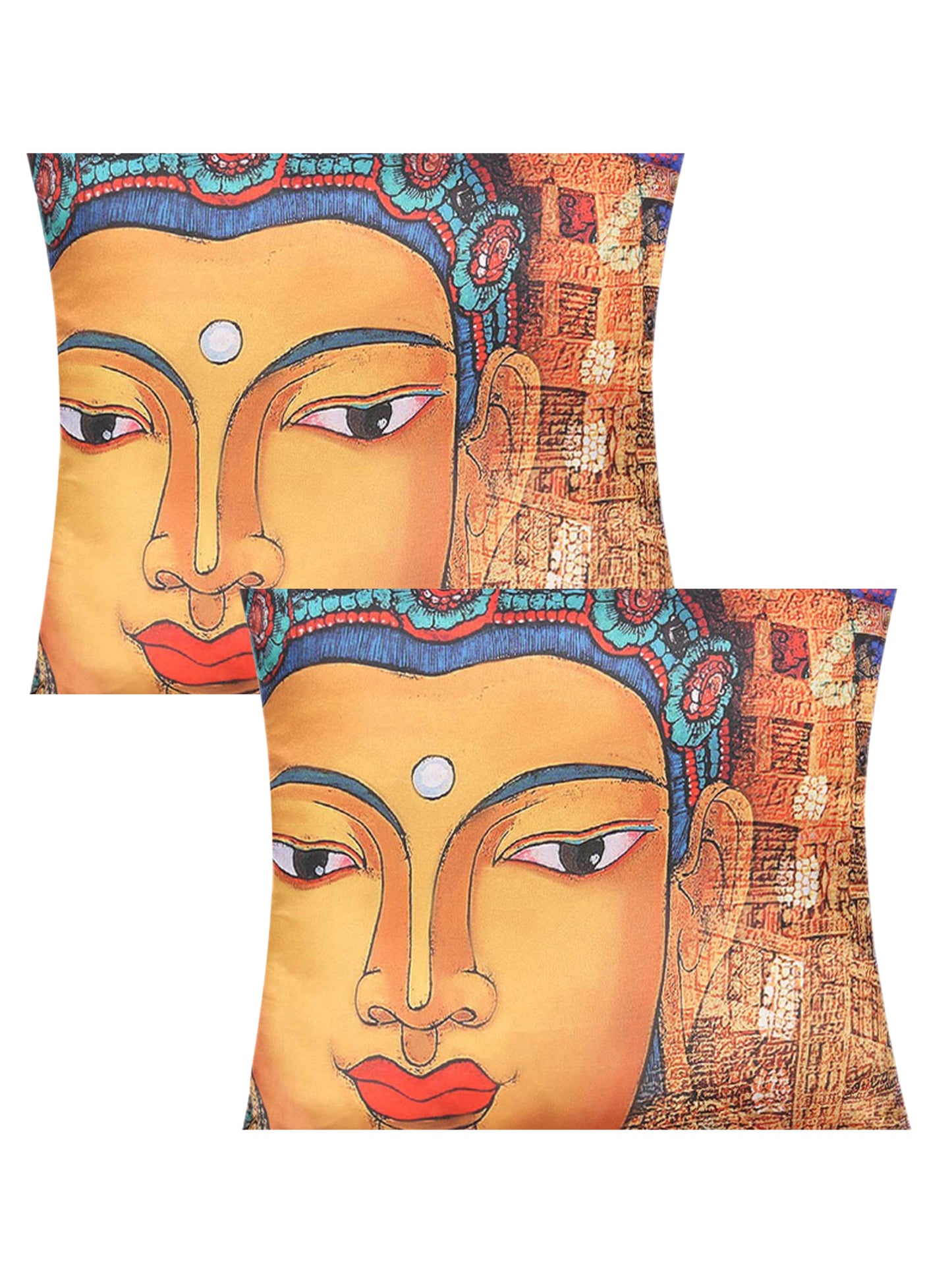 Dreamscape 100% Polyester Printed Multi Cushion Cover 16"x16" (Set of 2) | 140 TC | Multi