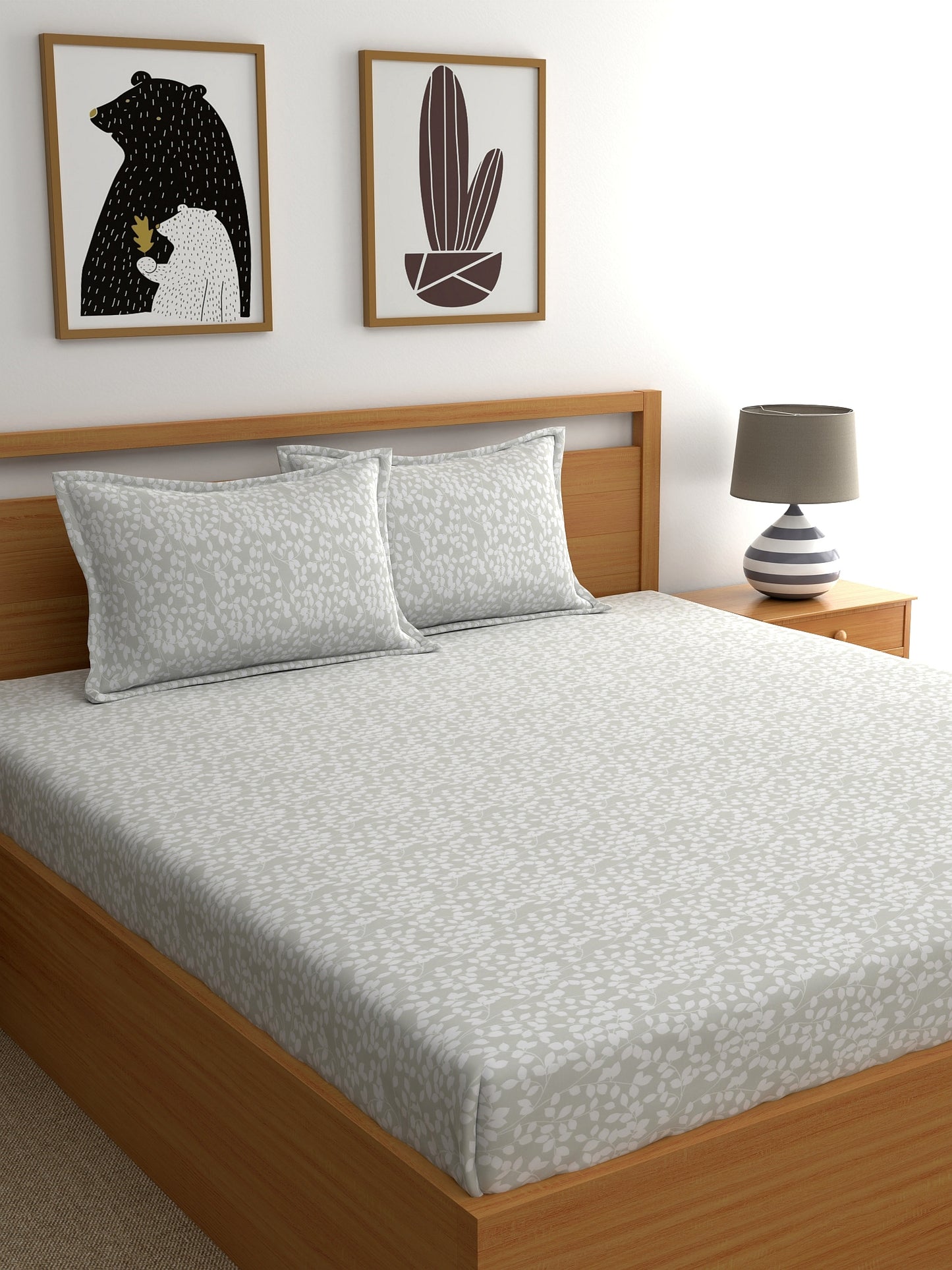 Dreamscape 100% Cotton Floral Bedsheet Set | 300 TC | Multicolour