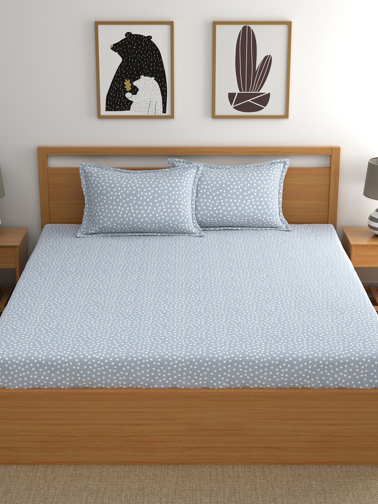 Dreamscape 100% Cotton Floral Bedsheet Set | 300 TC | Multicolour