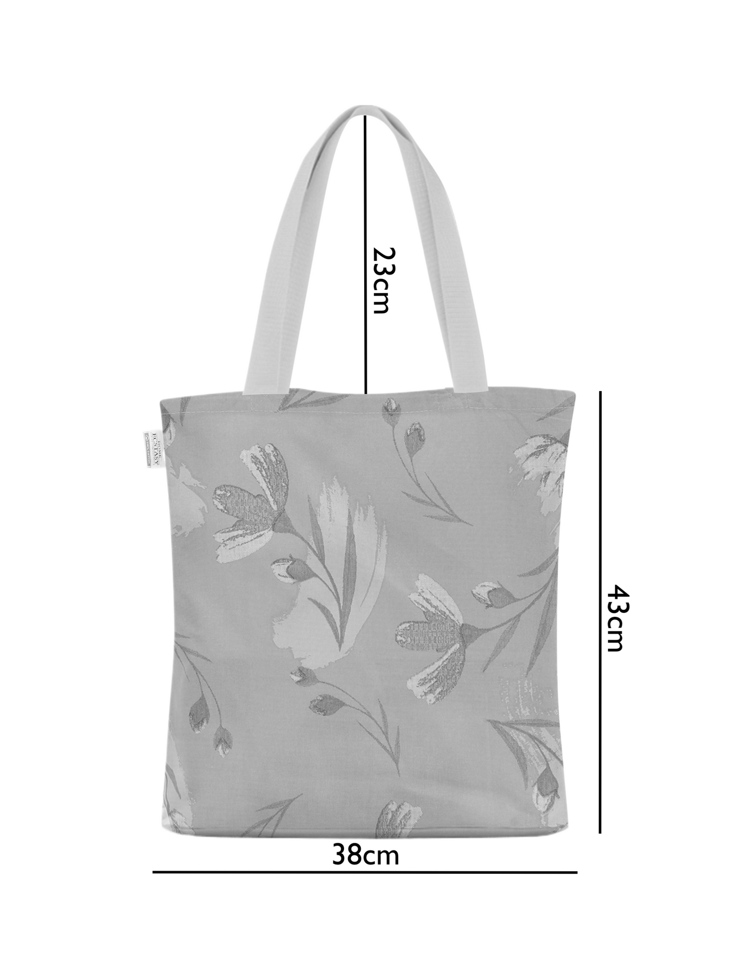Home Ecstasy 100% Cotton Floral Tote Bag Set Of 2 | 140 TC | Brown and Peach