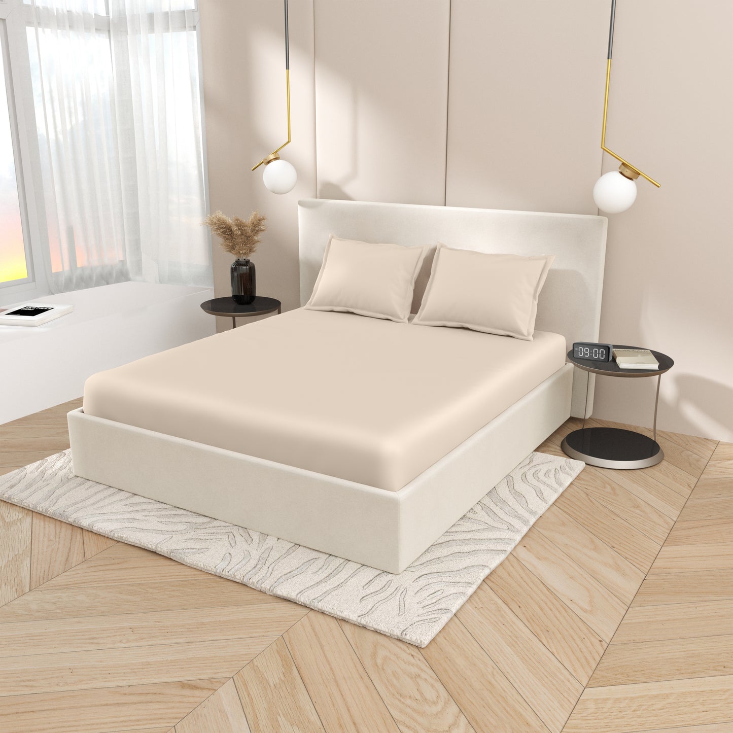 Home Ecstasy 100% Bamboo Bedsheet | 300 TC | Taupe