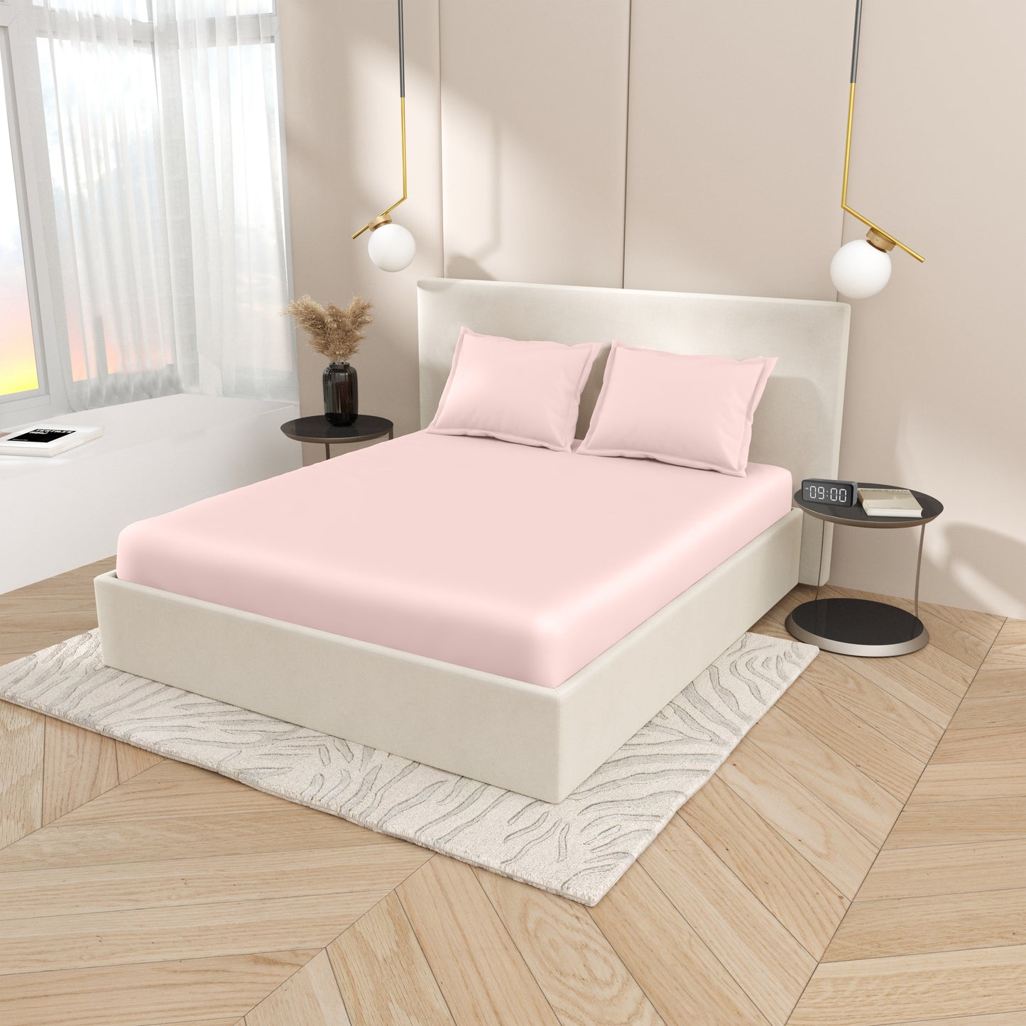 Home Ecstasy 100% Bamboo Bedsheet | 300 TC | Sepia Rose