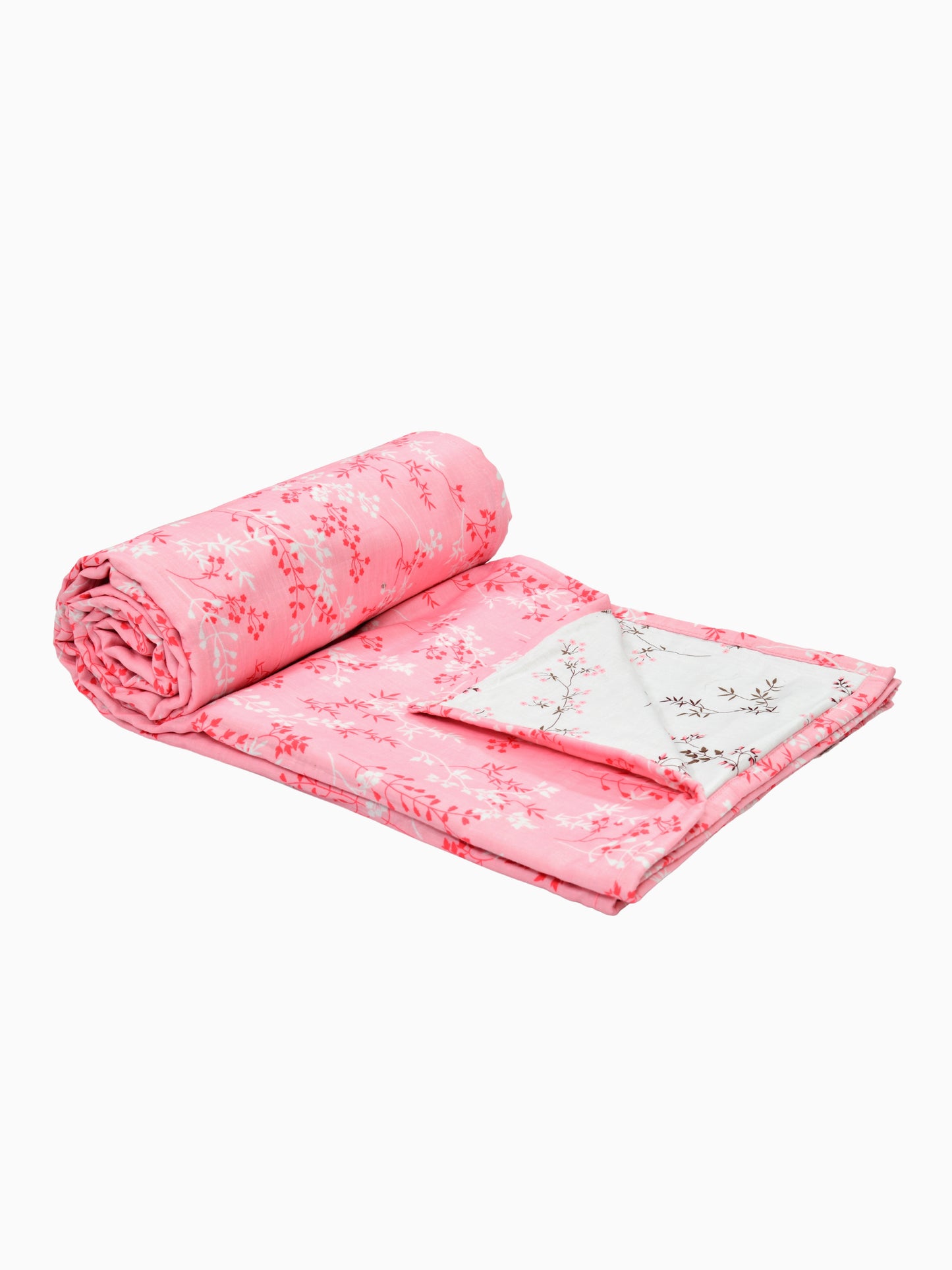 Home Ecstasy 100% Cotton 210 GSM Floral Dohar - Colour: Pink