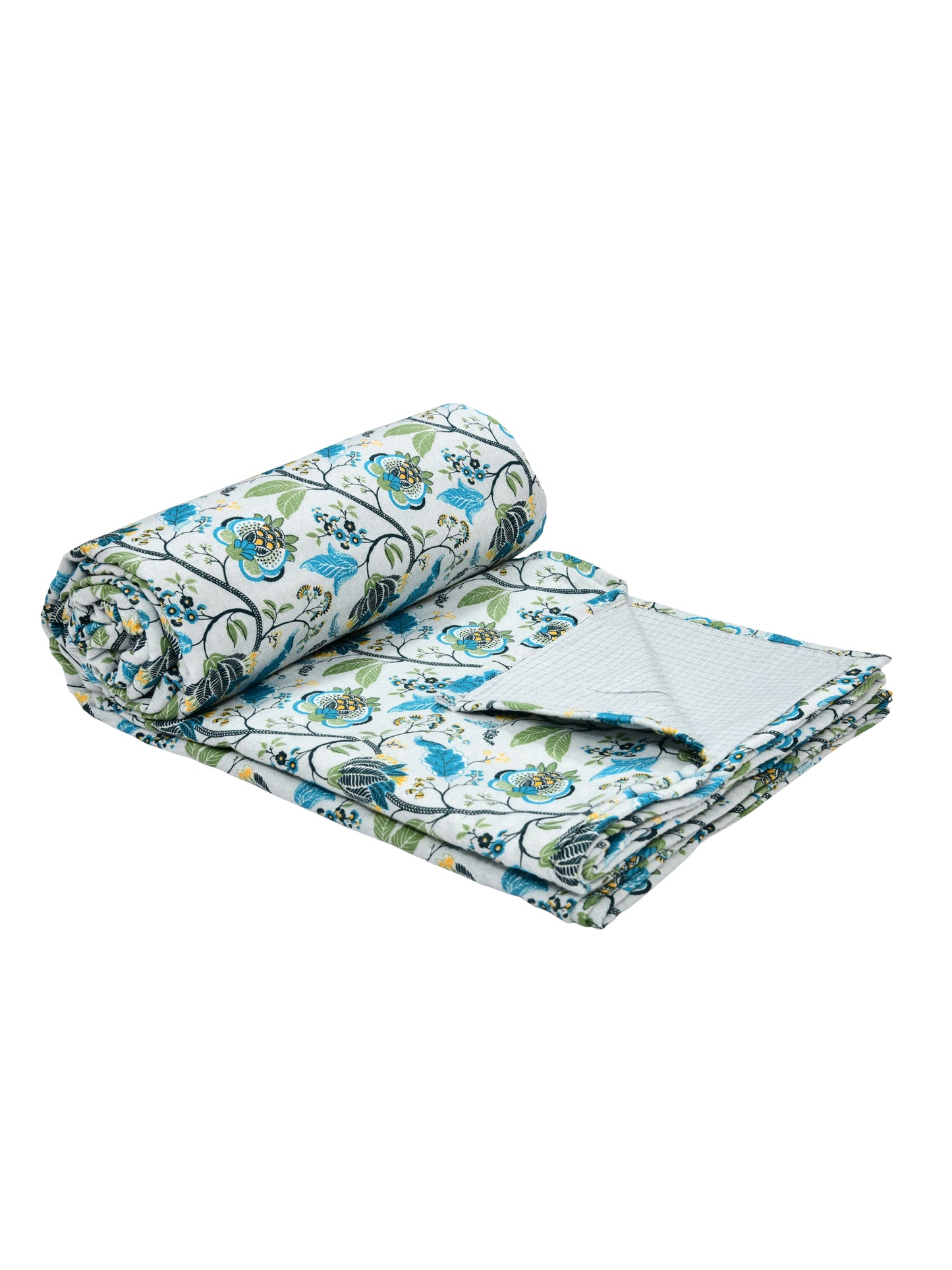 Home Ecstasy 100% Cotton 210 GSM Floral Dohar - Colour: Teal