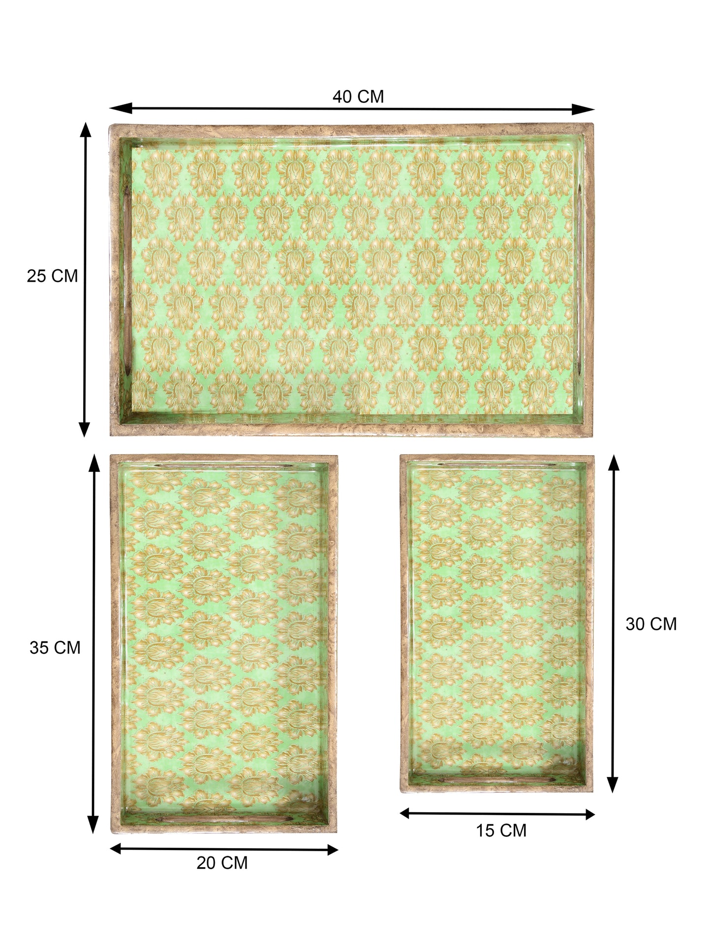 Home Ecstasy Serving Tray | Set of 3 | Wooden |