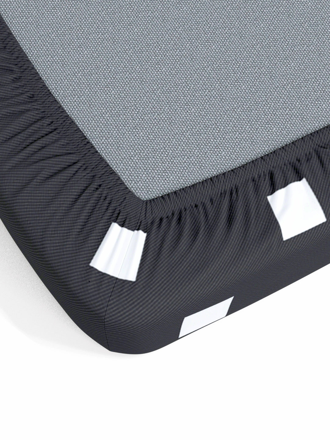 My Room 100% Cotton 140 TC Geometric Bedsheet Set - Colour: Dark Grey