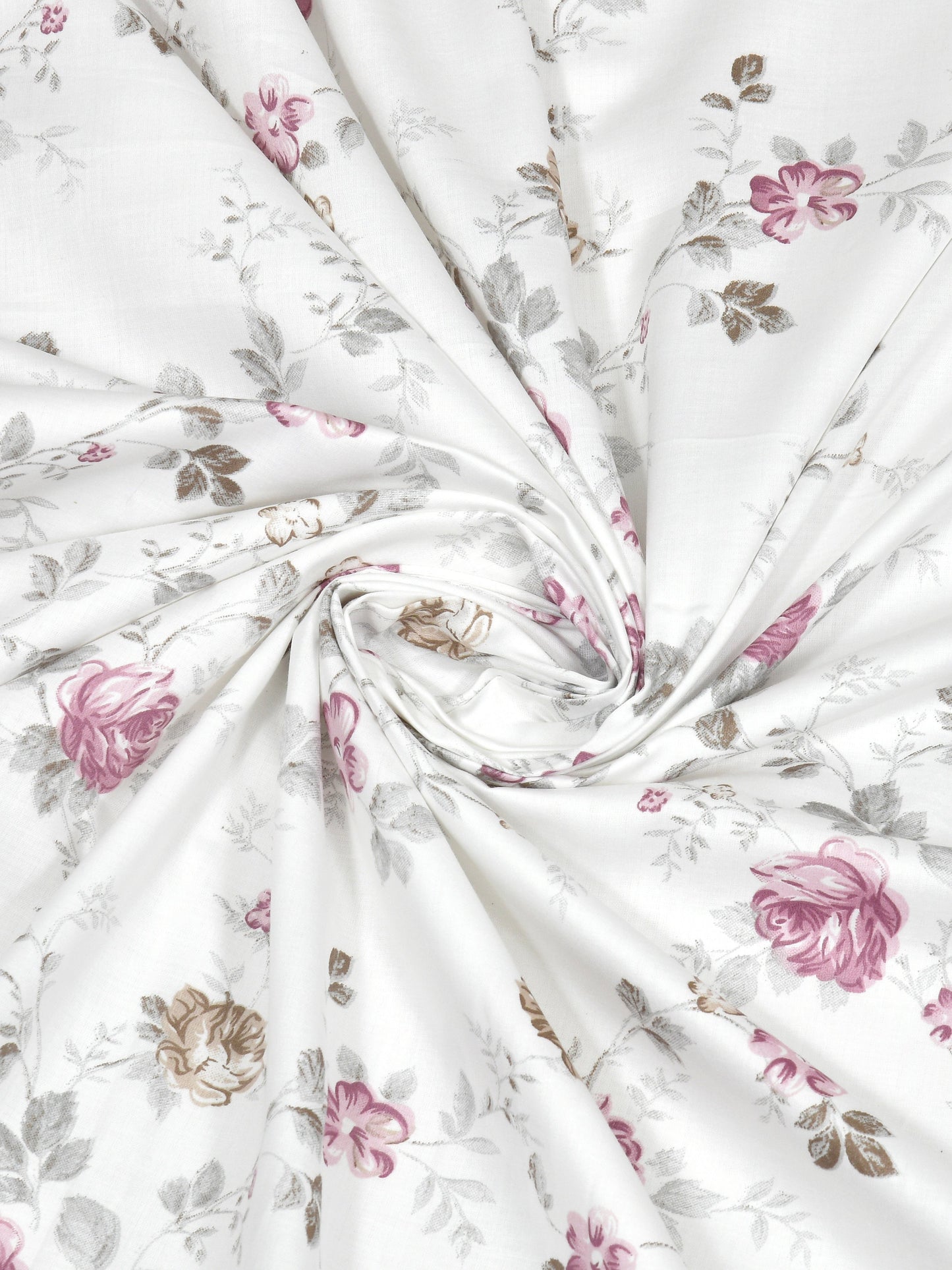 Dreamscape 100% Cotton Floral Bedsheet Set | 300 TC | Pink