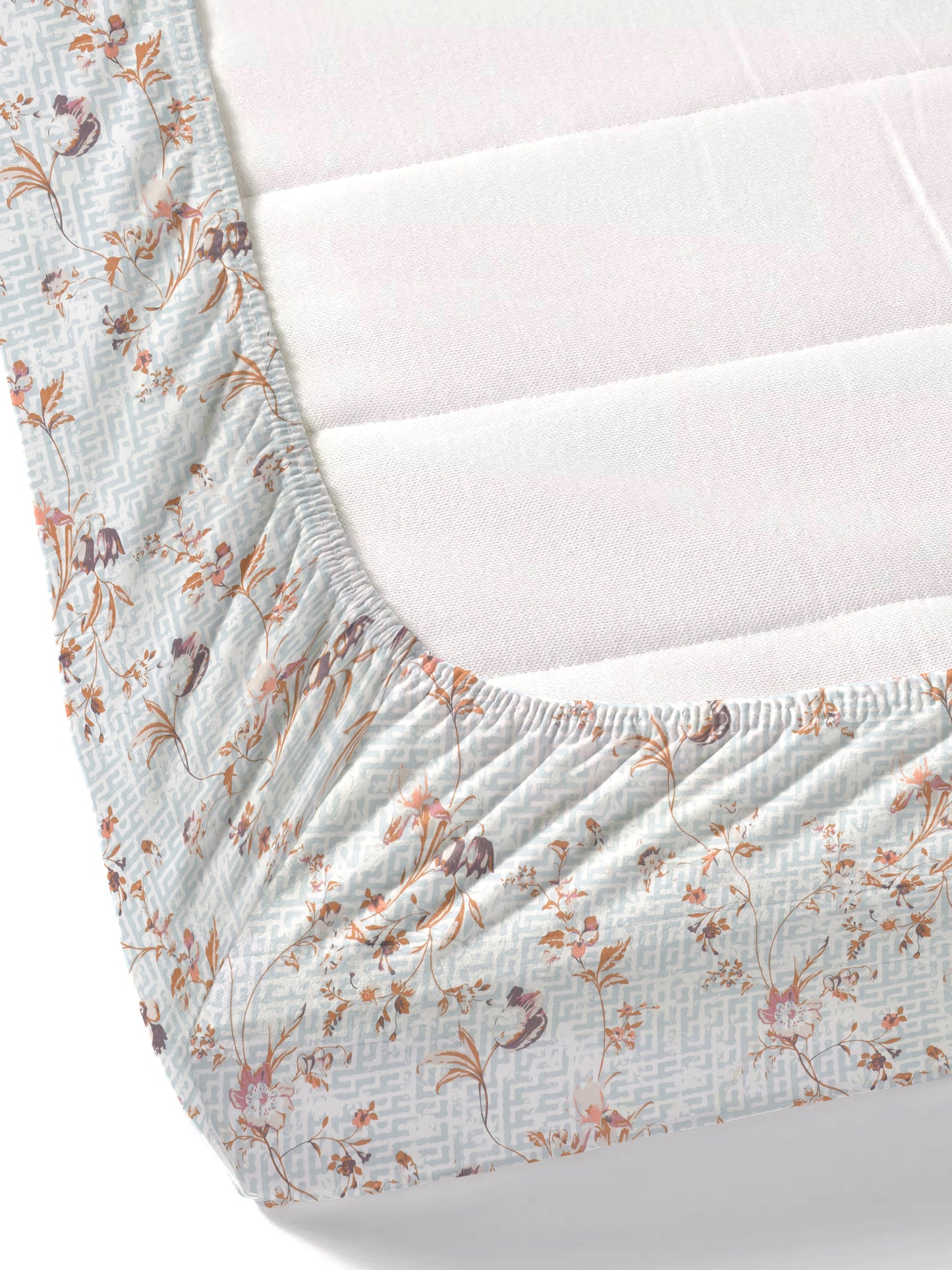 Dreamscape 100% Cotton Floral Bedsheet Set | 250 TC | Sea Green