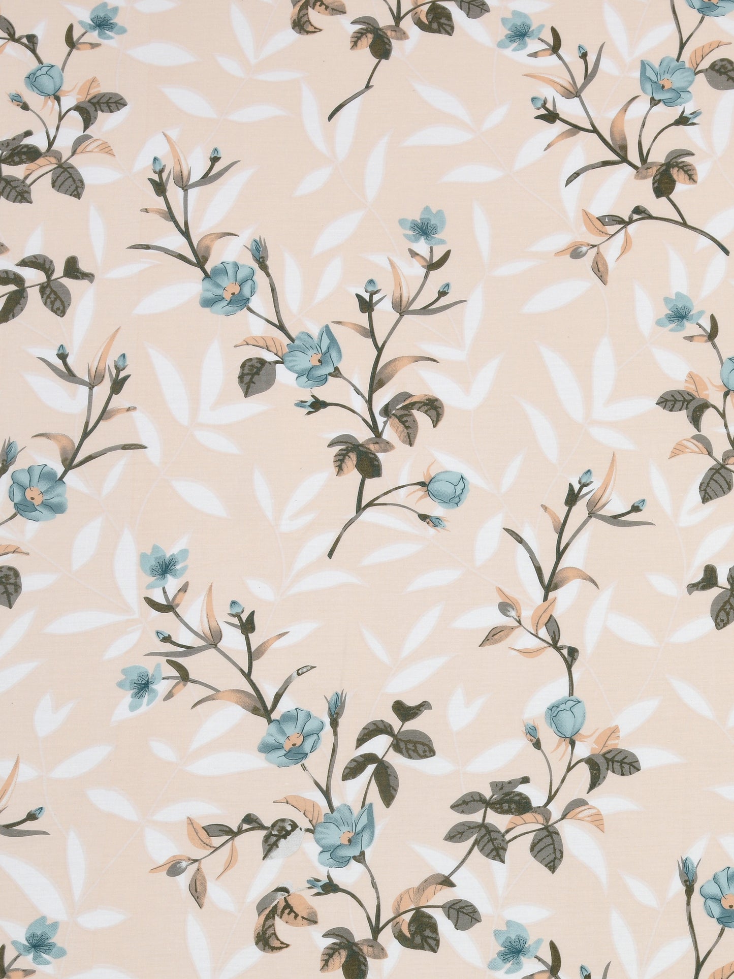 Dreamscape 100% Cotton Floral Bedsheet Set | 200 TC | Peach