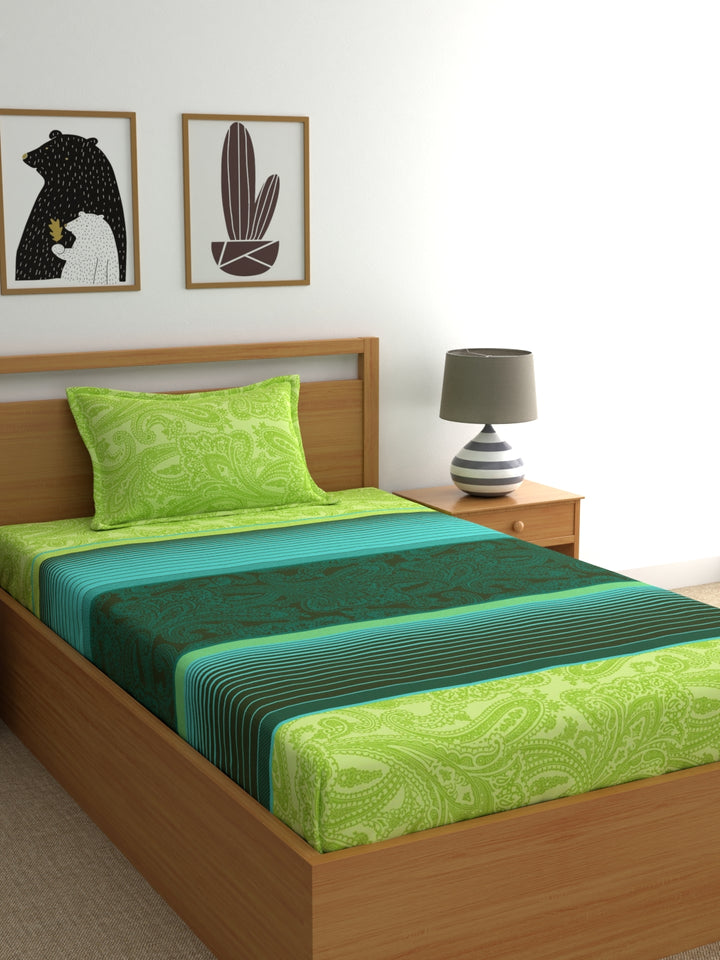 Home Ecstasy 100% Cotton Stripe Bedsheet Set