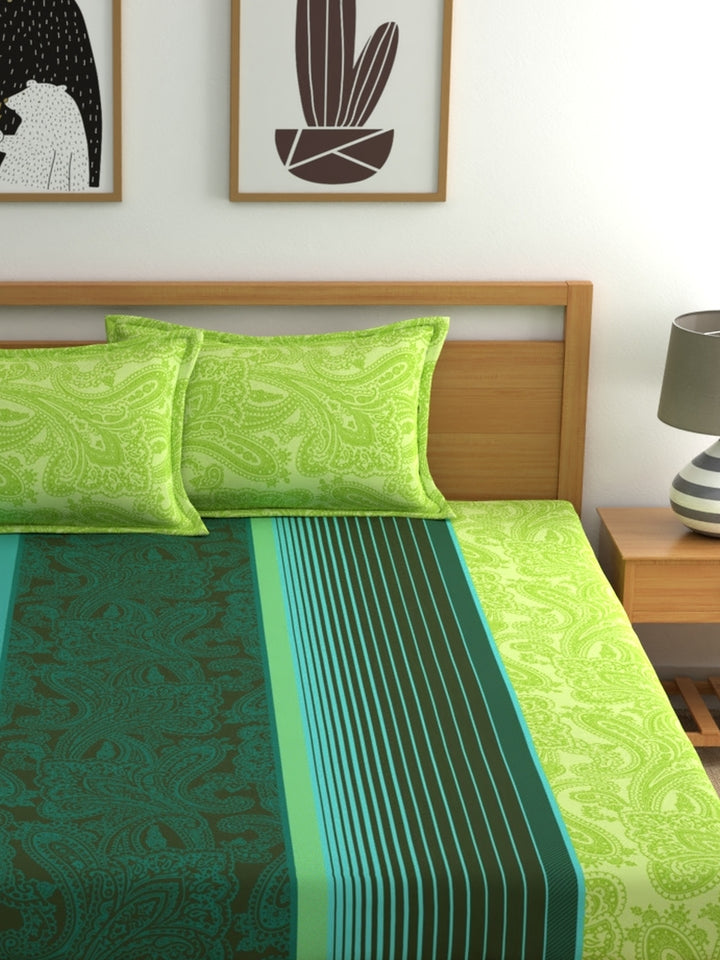Home Ecstasy 100% Cotton Stripe Bedsheet Set