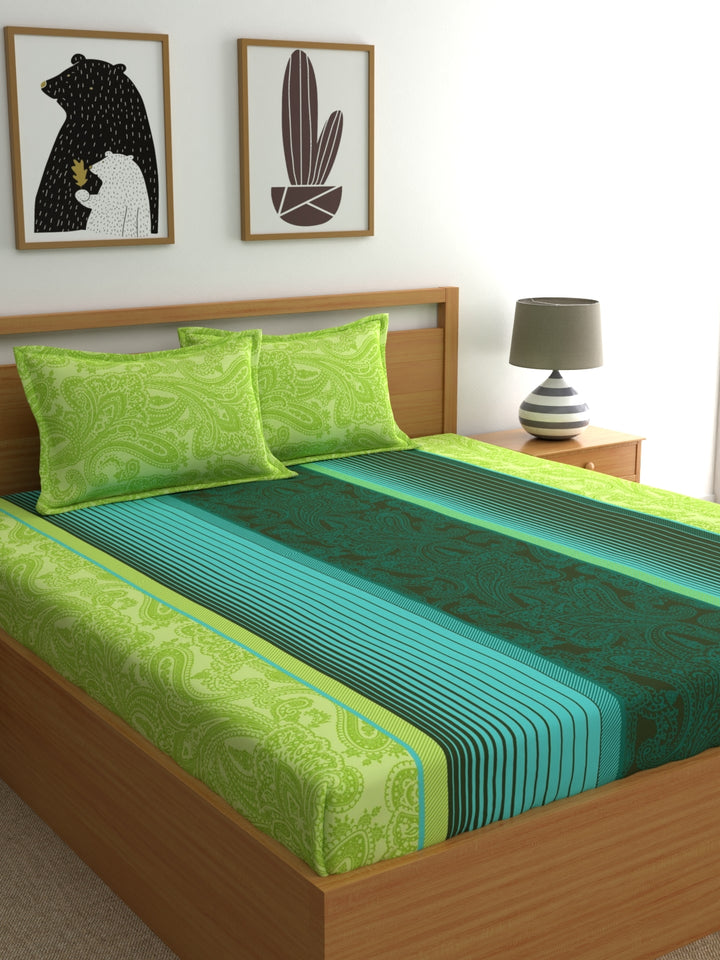 Home Ecstasy 100% Cotton Stripe Bedsheet Set