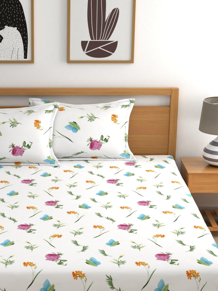 Home Ecstasy 100% Cotton Floral Bedsheet Set