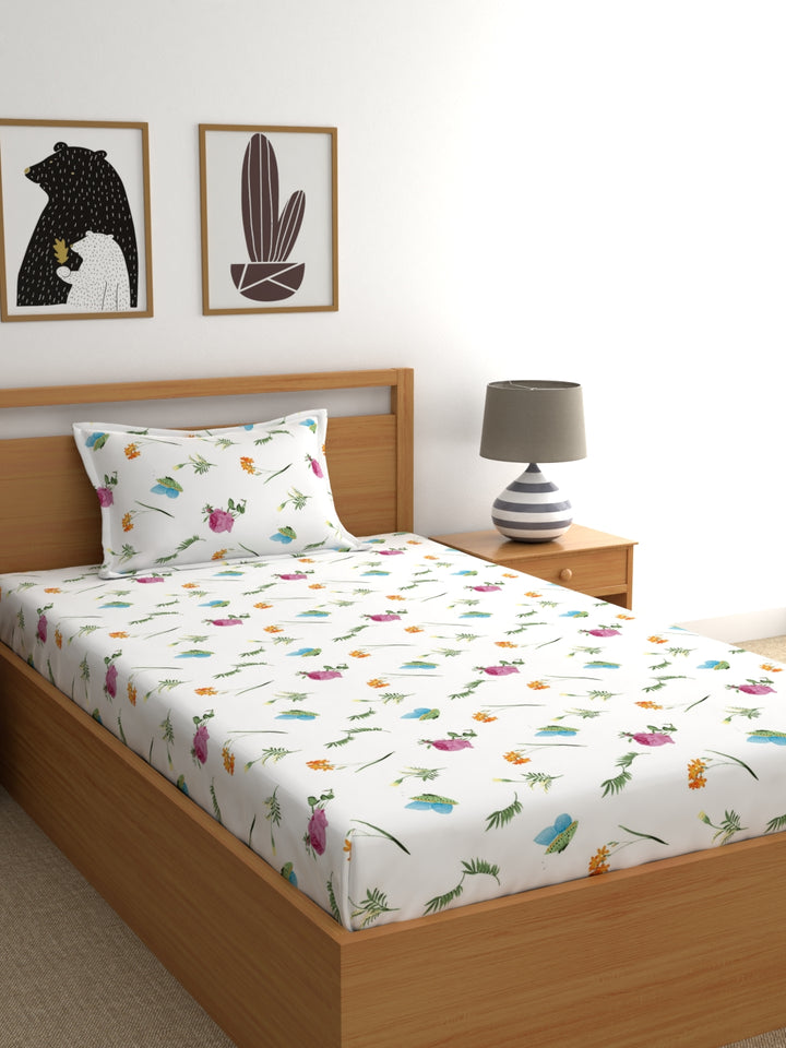 Home Ecstasy 100% Cotton Floral Bedsheet Set