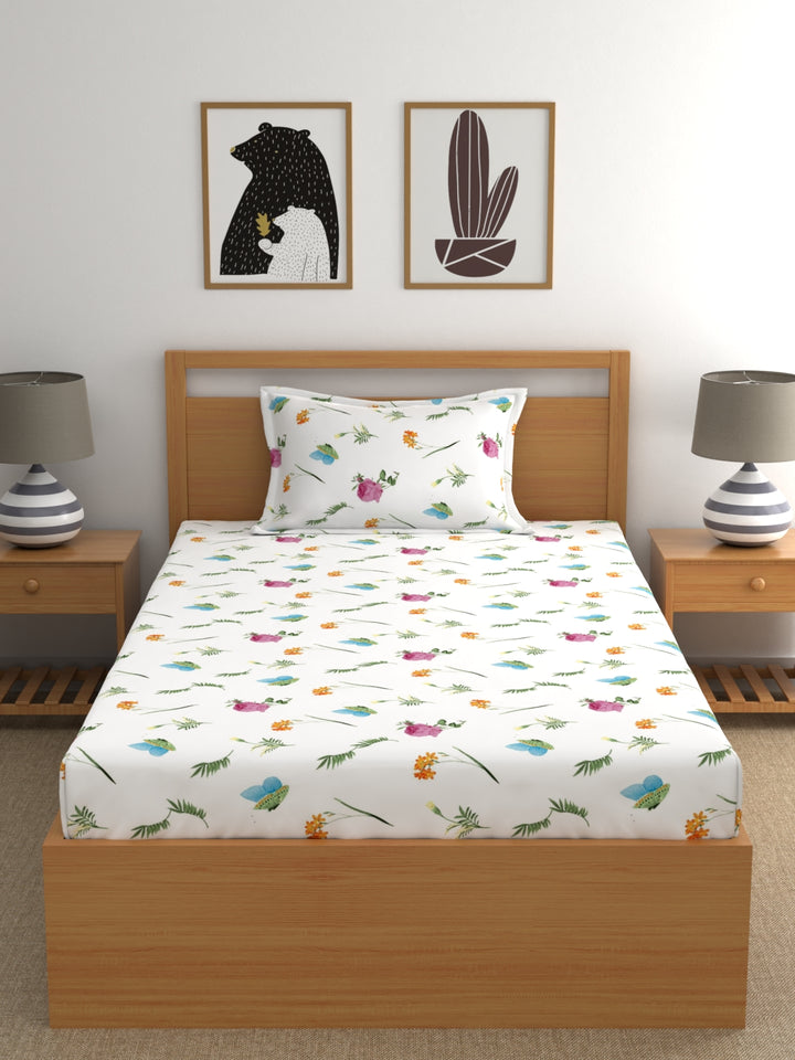 Home Ecstasy 100% Cotton Floral Bedsheet Set