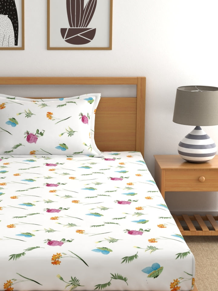 Home Ecstasy 100% Cotton Floral Bedsheet Set