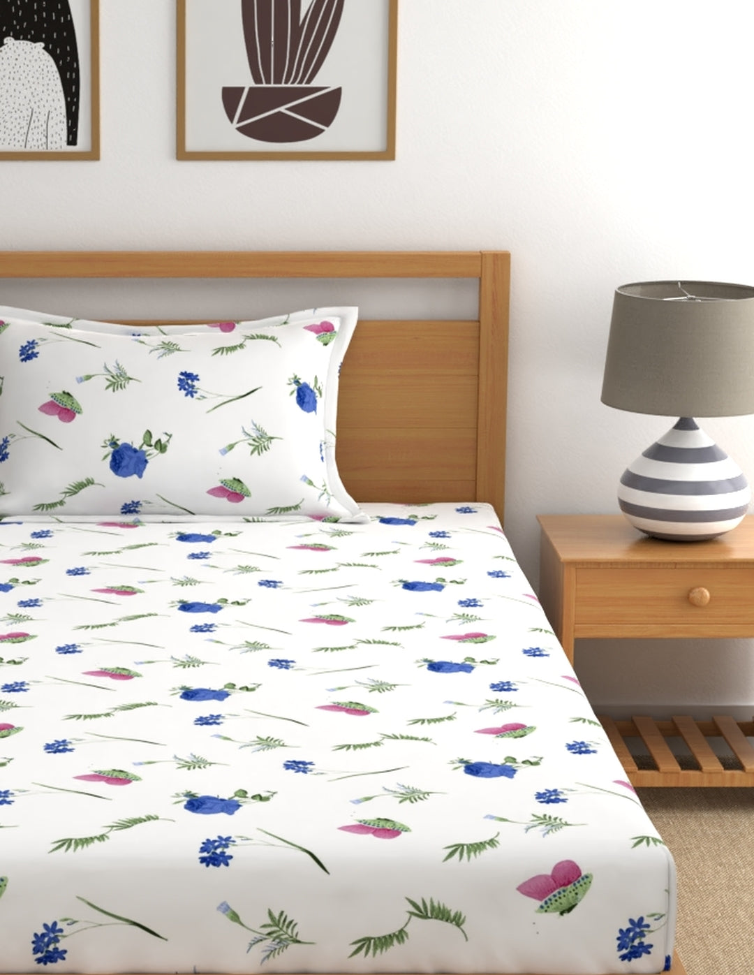 Home Ecstasy 100% Cotton Floral Bedsheet Set
