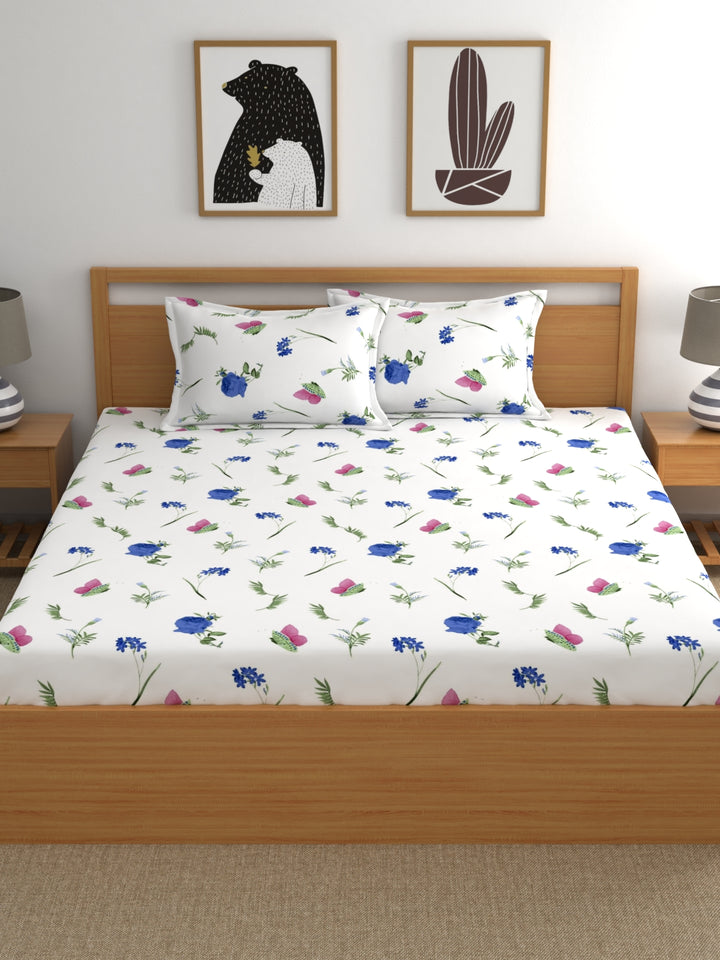 Home Ecstasy 100% Cotton Floral Bedsheet Set