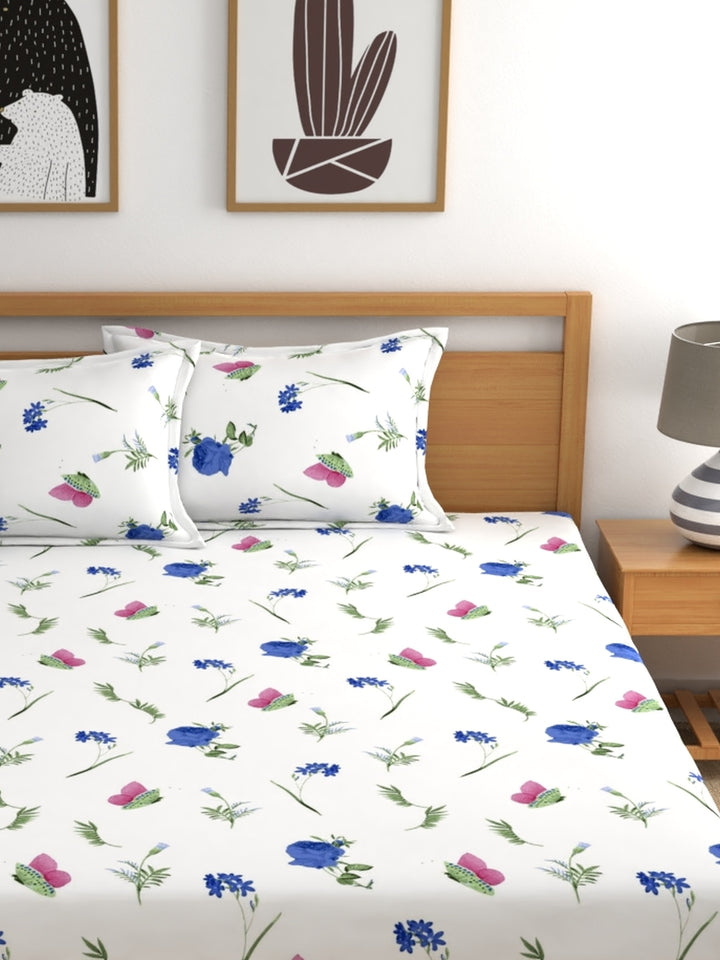 Home Ecstasy 100% Cotton Floral Bedsheet Set