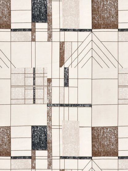 Dreamscape Wrinkle Free Geometric Bedsheet Set | 120 GSM | Light Brown