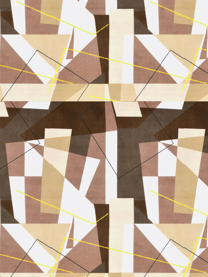 Dreamscape Wrinkle Free Abstract Bedsheet Set | 120 GSM | Brown