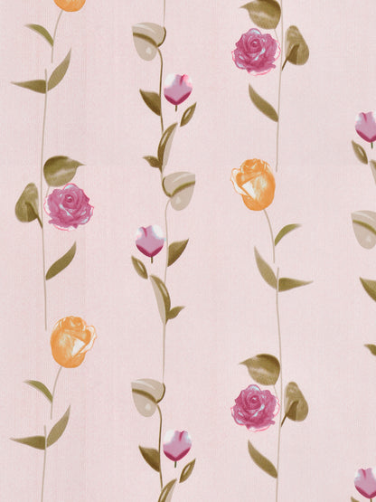 Dreamscape Wrinkle Free Floral Bedsheet Set | 120 GSM | Pink