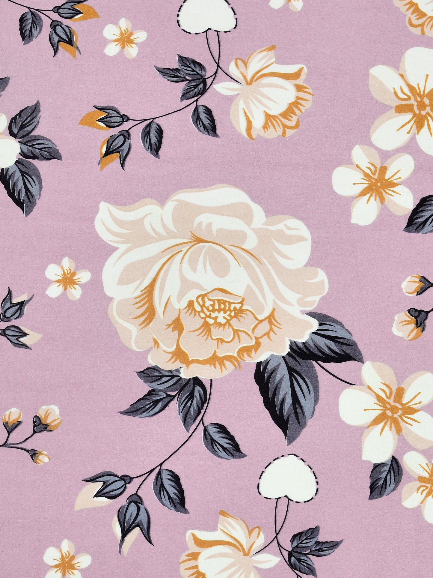Home Ecstasy Wrinkle Free Floral Bedsheet Set | 120 GSM | Purple