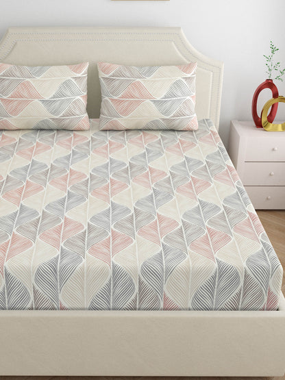 Home Ecstasy Wrinkle Free Abstract Bedsheet Set | 140 GSM | Multi
