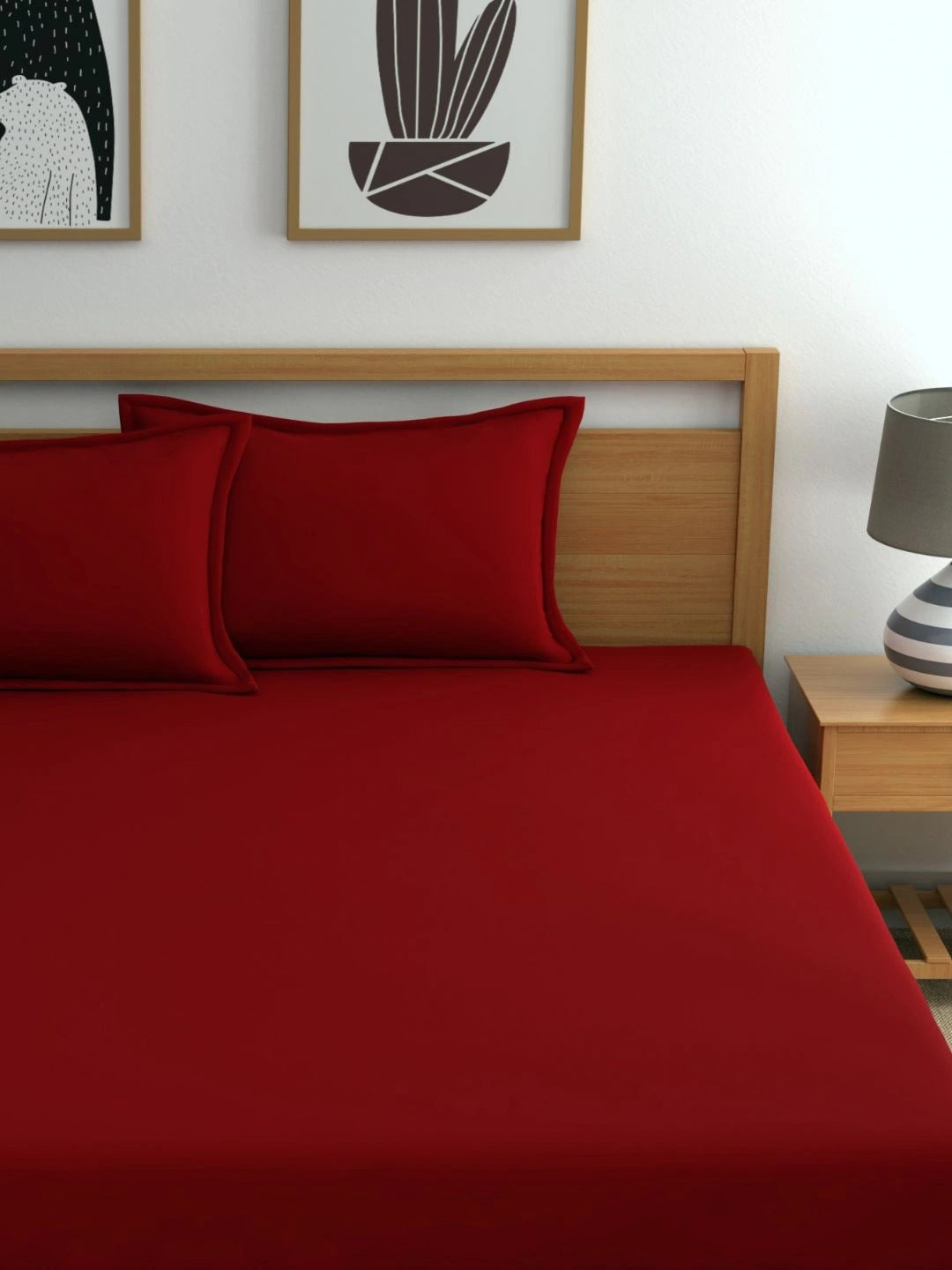 Dreamscape 100% Cotton Bedsheet | 220 TC | Maroon