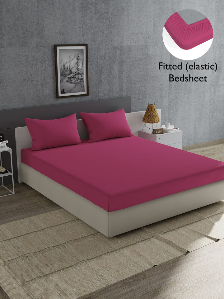 Home Ecstasy 100% 180TC Cotton Solid Bedsheet Set