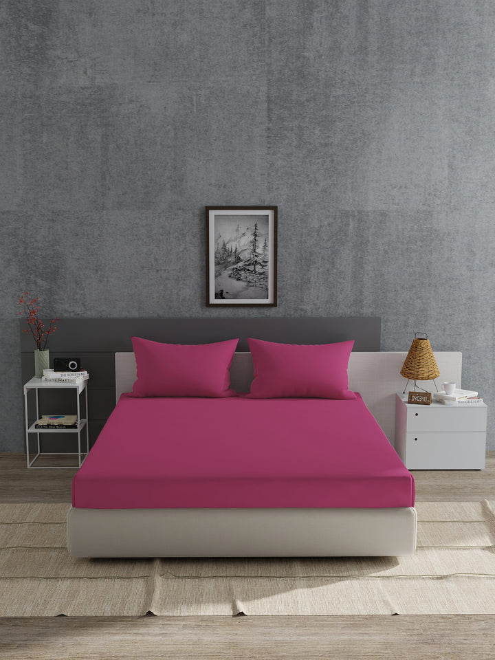 Home Ecstasy 100% 180TC Cotton Solid Bedsheet Set