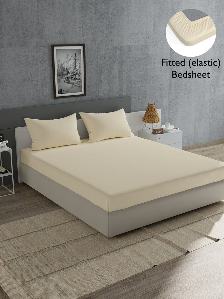 Home Ecstasy 100% 180TC Cotton Solid Bedsheet Set