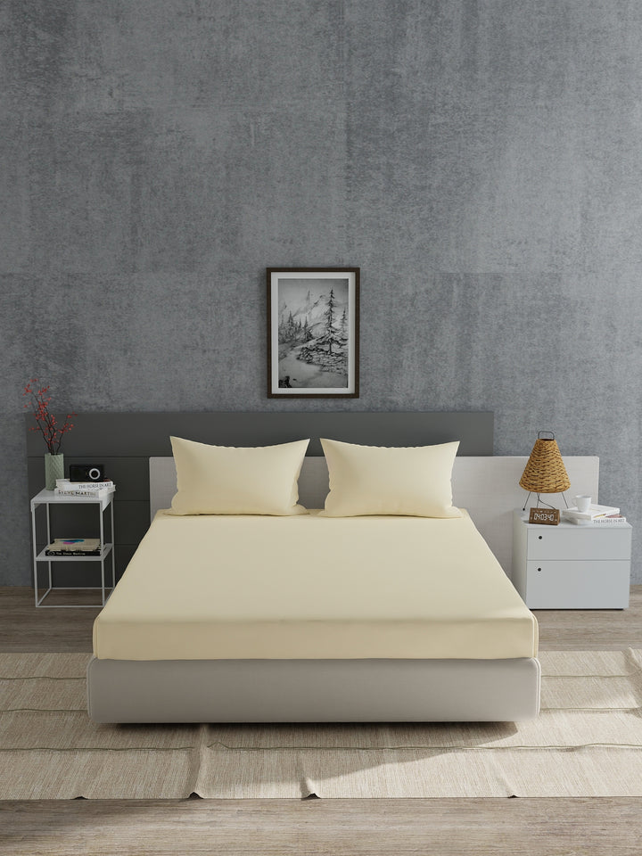 Home Ecstasy 100% 180TC Cotton Solid Bedsheet Set