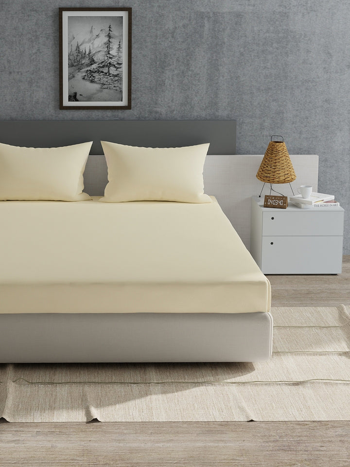Home Ecstasy 100% 180TC Cotton Solid Bedsheet Set