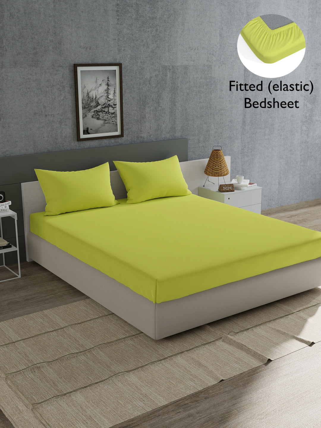 Home Ecstasy 100% 180TC Cotton Solid Bedsheet Set