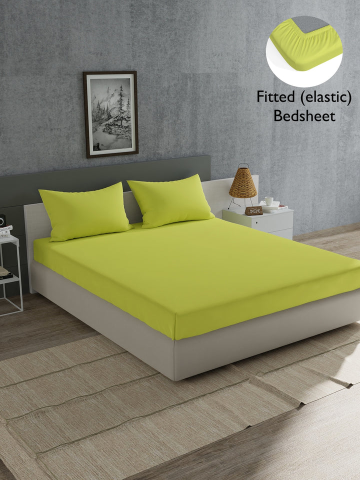 Home Ecstasy 100% 180TC Cotton Solid Bedsheet Set