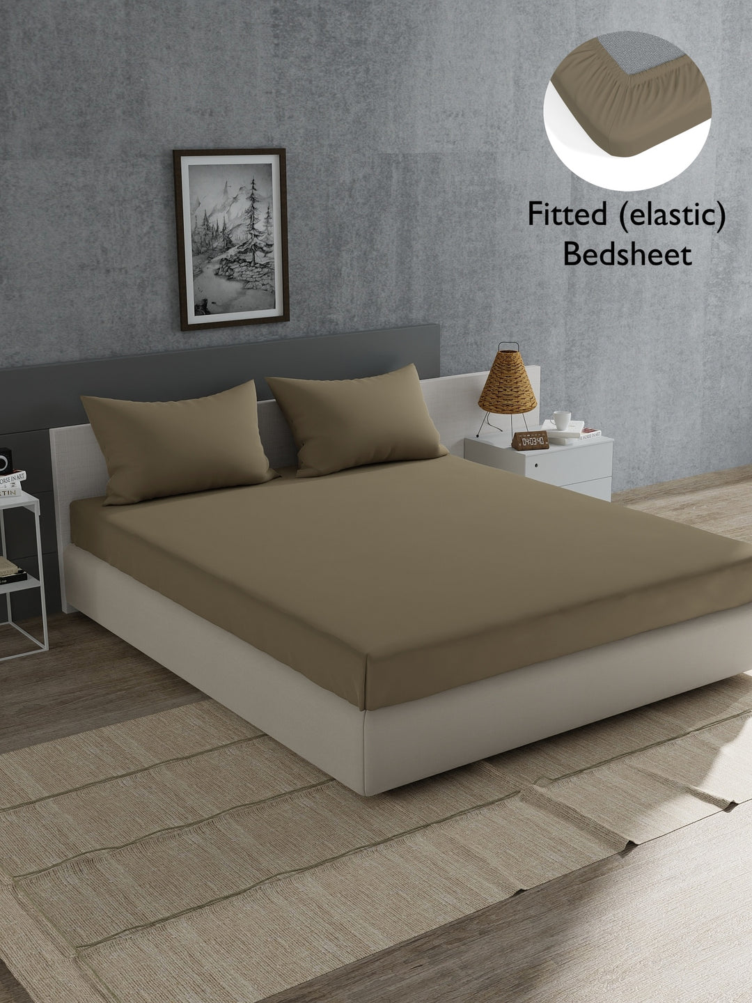 Home Ecstasy 100% 180TC Cotton Solid Bedsheet Set