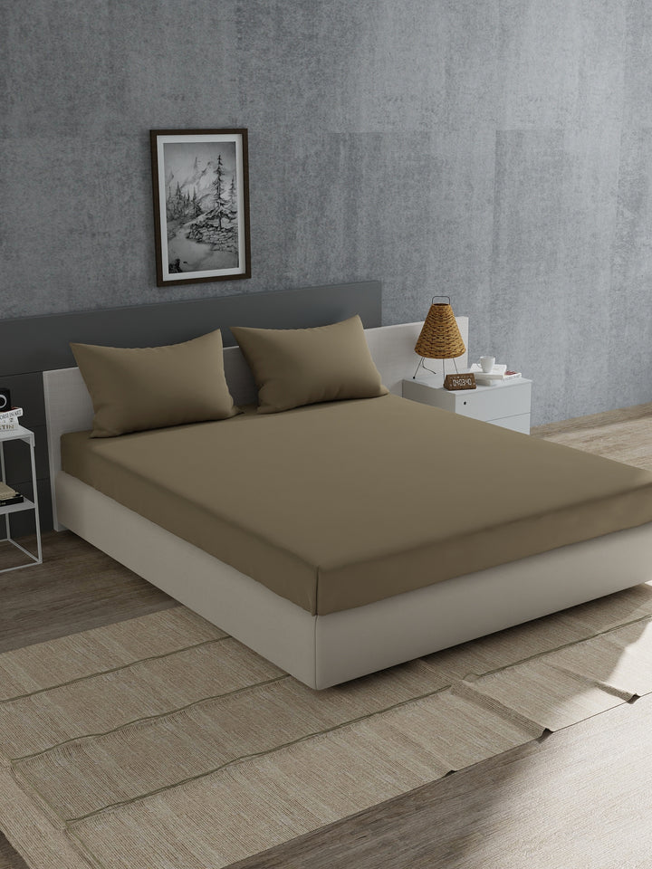 Home Ecstasy 100% 180TC Cotton Solid Bedsheet Set