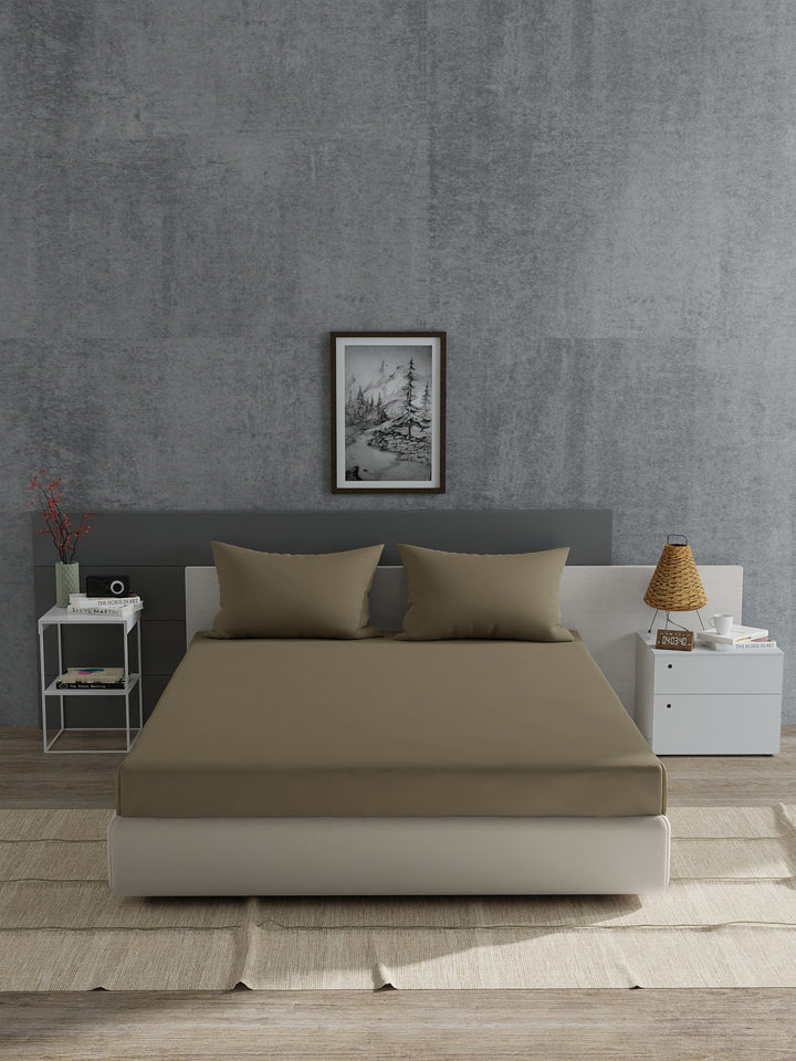 Home Ecstasy 100% 180TC Cotton Solid Bedsheet Set