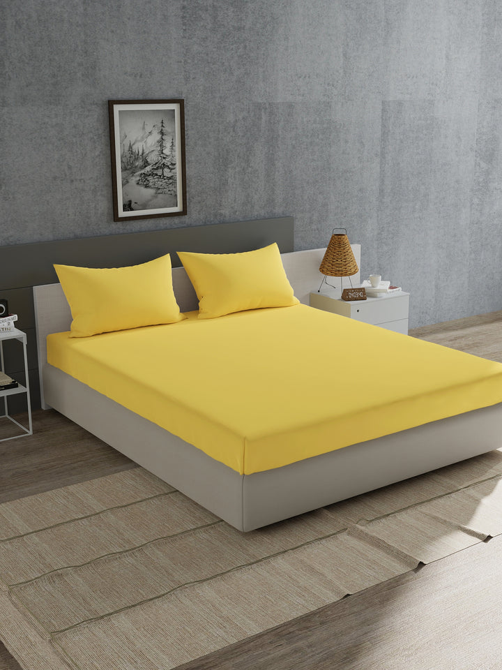Home Ecstasy 100% 180TC Cotton Solid Bedsheet Set