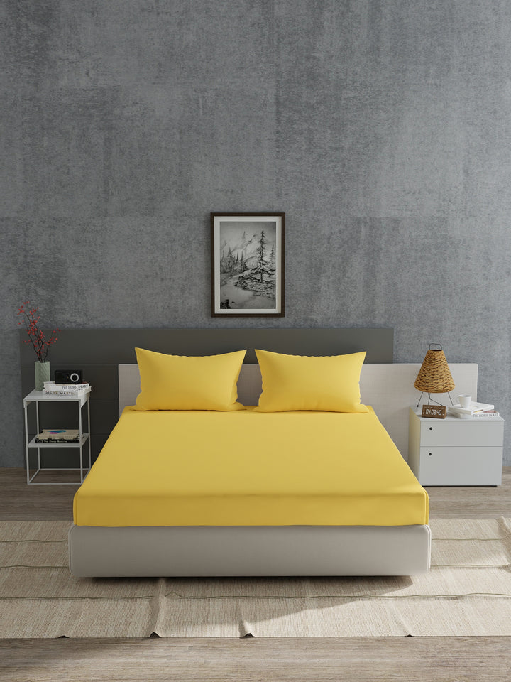 Home Ecstasy 100% 180TC Cotton Solid Bedsheet Set