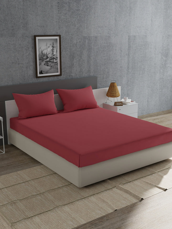 Home Ecstasy 100% 180TC Cotton Solid Bedsheet Set