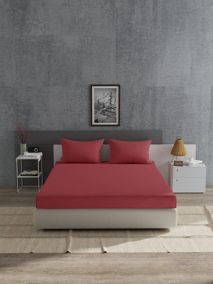 Home Ecstasy 100% 180TC Cotton Solid Bedsheet Set