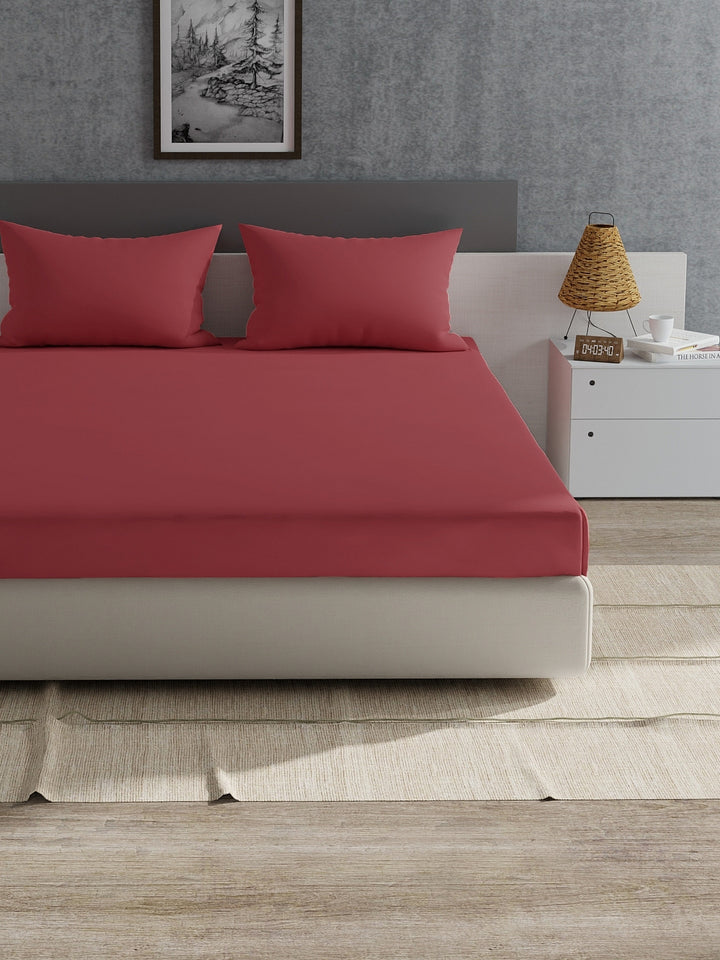 Home Ecstasy 100% 180TC Cotton Solid Bedsheet Set